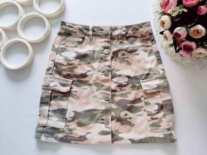 10 лет, рост 140 Детская юбка военной расцветки