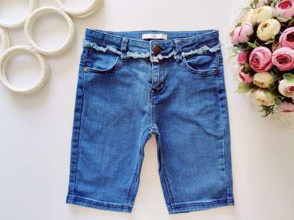 7,8 лет, рост 128 Удленненные джинсовые шорты