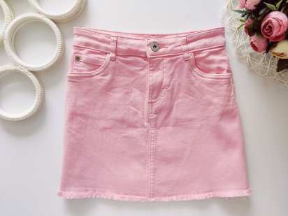 8 лет, рост 128 Розовая детская юбка под джинс