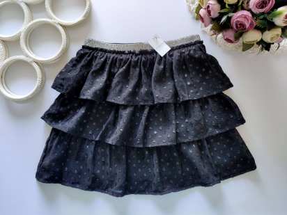 8,9 лет, рост 134 Новая черная блестящая детская юбка