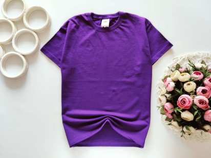 7,8 лет, рост 128 Новая фиолетовая бесшовная футболка