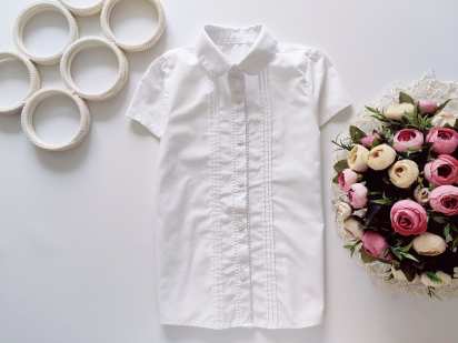 6,7 років, зріст 116,122 Біла блузка-сорочка для дівчинки