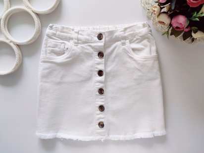 9,10 лет, рост 140 Белая джинсовая юбка