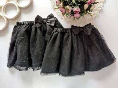 5,6 лет, рост 116 Черная блестящая юбка фатин