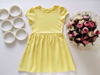 4,5 років, зріст 104,110 Яскрава лимонна дитяча сукня