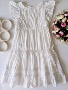 9,10 років, зріст 140 Біла бавовняна сукня