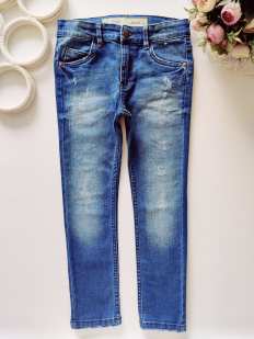 5,6 років, зріст 116 Модні джинси з потертостями, стрейч
