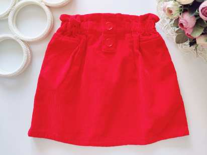 7,8 лет, рост 122,128 Вельветовая красная юбка на резинке