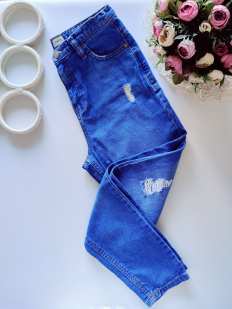 11,12 лет, рост 146,152 Модные голубые джинсы