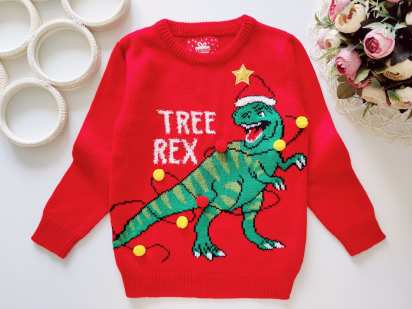 3,4 роки, зріст 104 Новорічний светр із динозавром