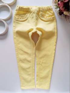 5 лет, рост 110 Лимонные срейчевые штаны