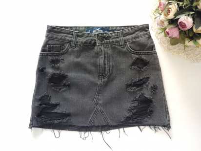 W24 Крутая рваная джинсовая юбка