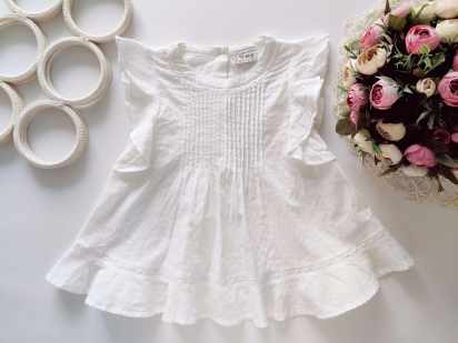 5 лет, рост 110 Легкая свободная белая детская блузка