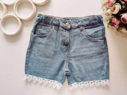 12,13 лет, рост 152,158 Красивые джинсовые шорты для девочки