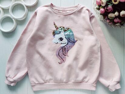 8,10 лет, рост 140 Кофта на флисе с единорогом
