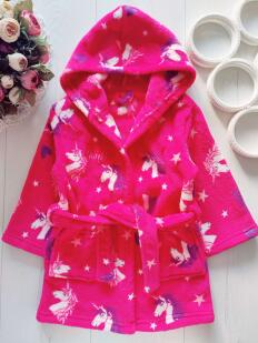 2,3 роки, зріст 92,98 Теплий махровий халат з єдинорогом поні