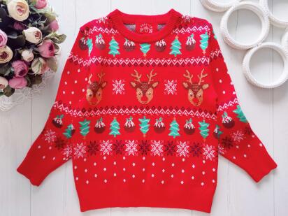 6,7 років, зріст 116,122 Гарний новорічний светр в оленях