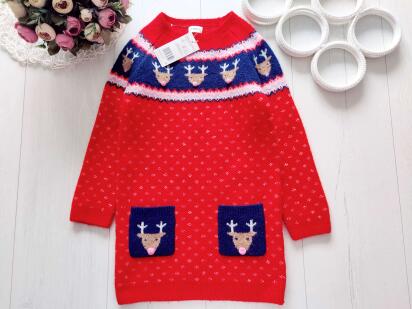 6,7 років, зріст 122 Новий новорічний светр-туніка з оленями