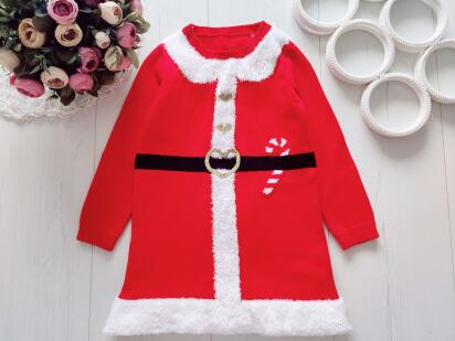 2,3 роки, зріст 92,98 Тепле в'язане новорічне плаття