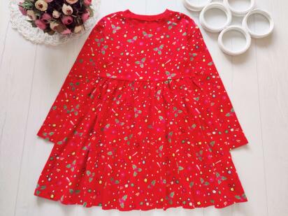 9 років, зріст 134 Дитяча трикотажна сукня з рукавами