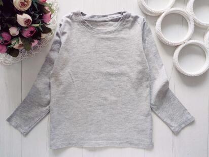 5,6 лет, рост 110,116 Однотонный серый реглан