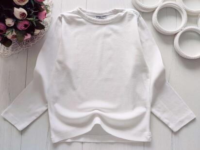 6 лет, рост 116 Однотонный белый детский реглан трикотажный