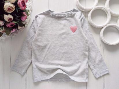 2,3 роки, зріст 98 Реглан із сердечком для дівчинки