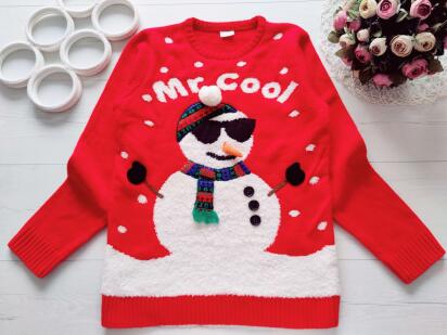 12,13 років, зріст 158 Новорічний дитячий светр сніговик