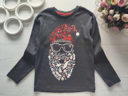 8,9 років, зріст 128,134 Новорічний реглан санта