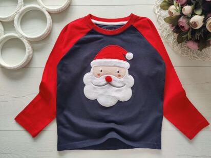 3,4 года, рост 98,104 Новогодний реглан санта