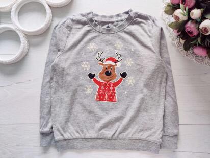 2,4 роки, зріст 98,104 Новорічний лонгслів з оленем