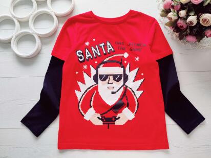 8,9 років, зріст 128,134 Новорічний реглан санта