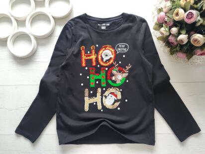 9,10 років, зріст 140 Новорічний реглан з оленем у паєтках