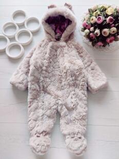 6,9 міс, зріст 74 Теплий комбінезон для дівчинки