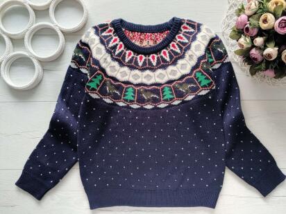 10,11 років, зріст 140,146 Новорічний светр для дівчинки