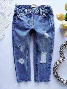3 года, рост 98 Рваные джинсы бойфренды для девочки