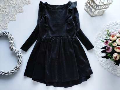 3,4 года, рост 98\104 Блестящее черное платье для девочки