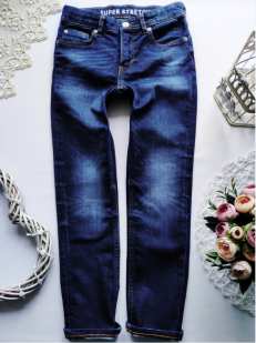 7,8 лет, рост 128 Стрейчевые джинсы для мальчика
