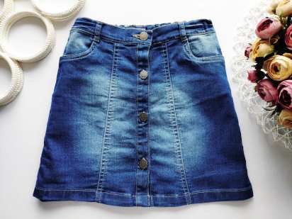 8 лет, рост 134 Стрейчевая джинсовая юбка