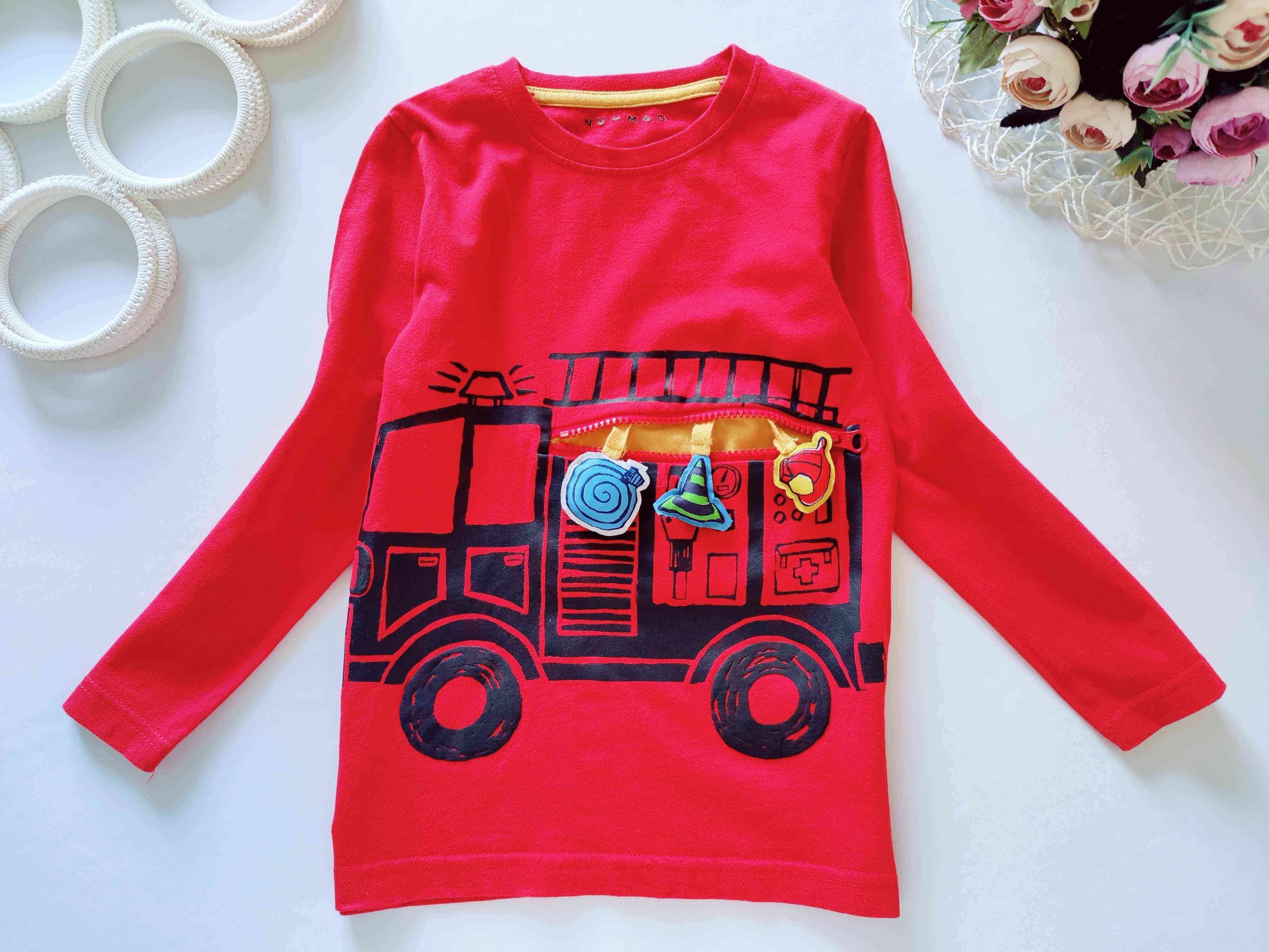 5,6 років, зріст 110,116 Лонгслів із пожежною машиною