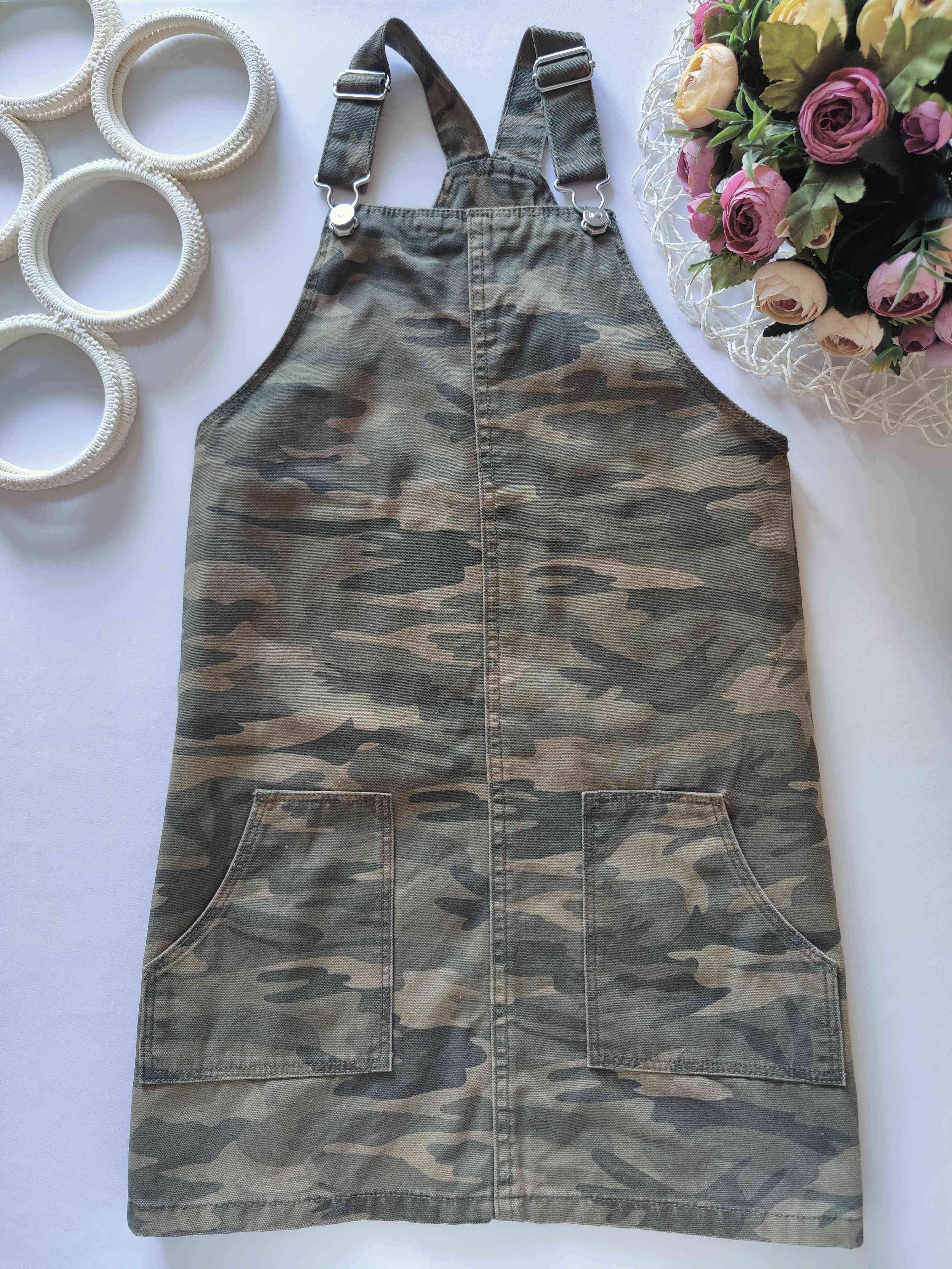 9 лет, рост 134 Камуфляжный сарафан