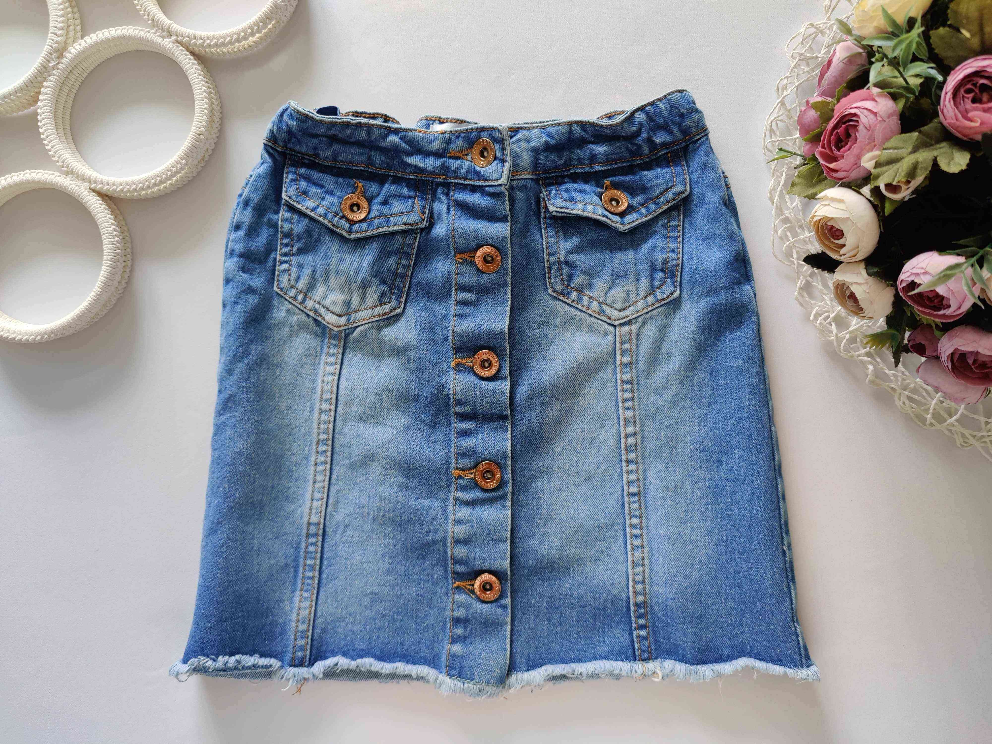 9,10 лет, рост 140 Джинсовая юбка