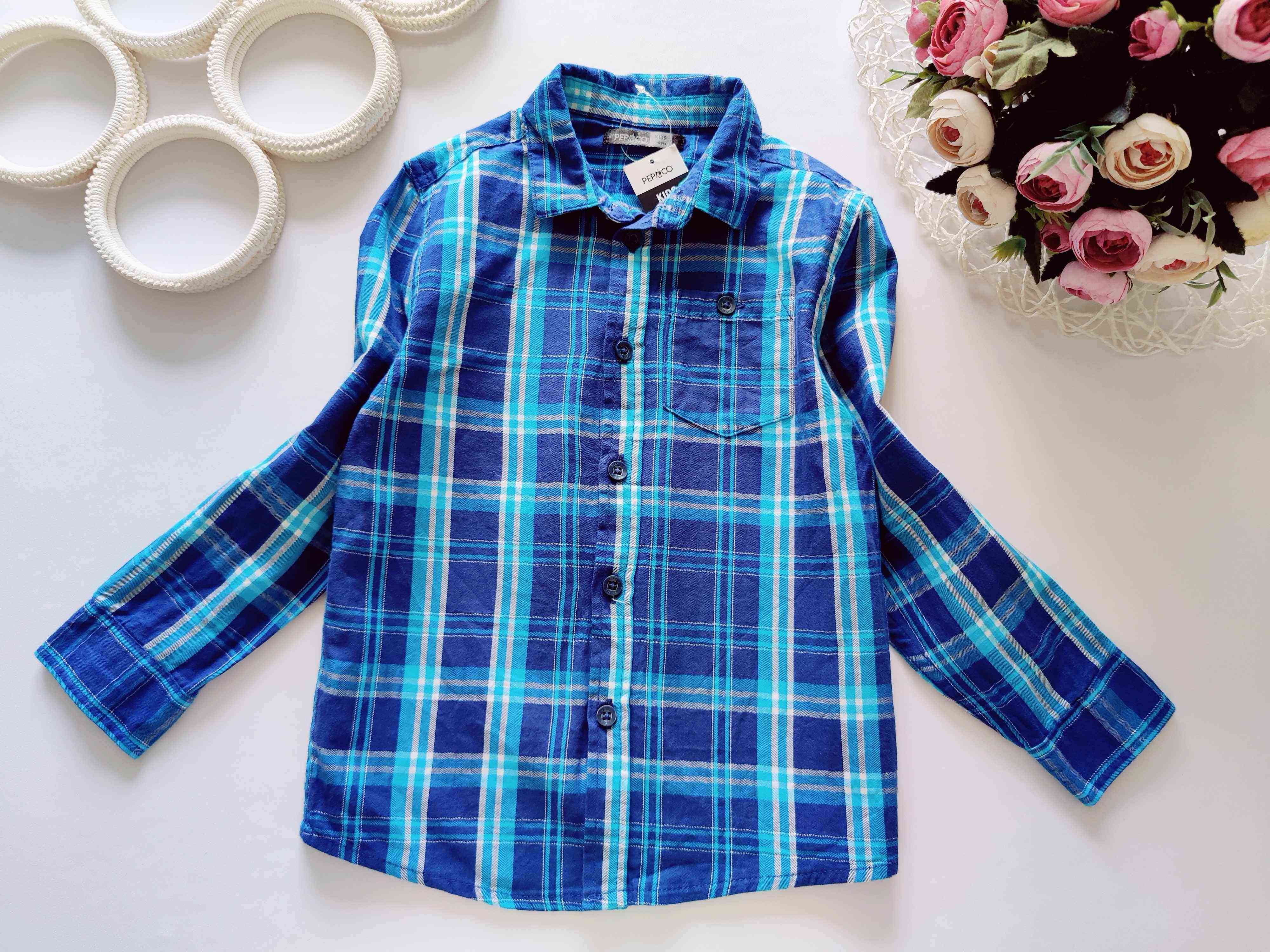 5,6 років, зріст 110,116 Нова сорочка в клітку