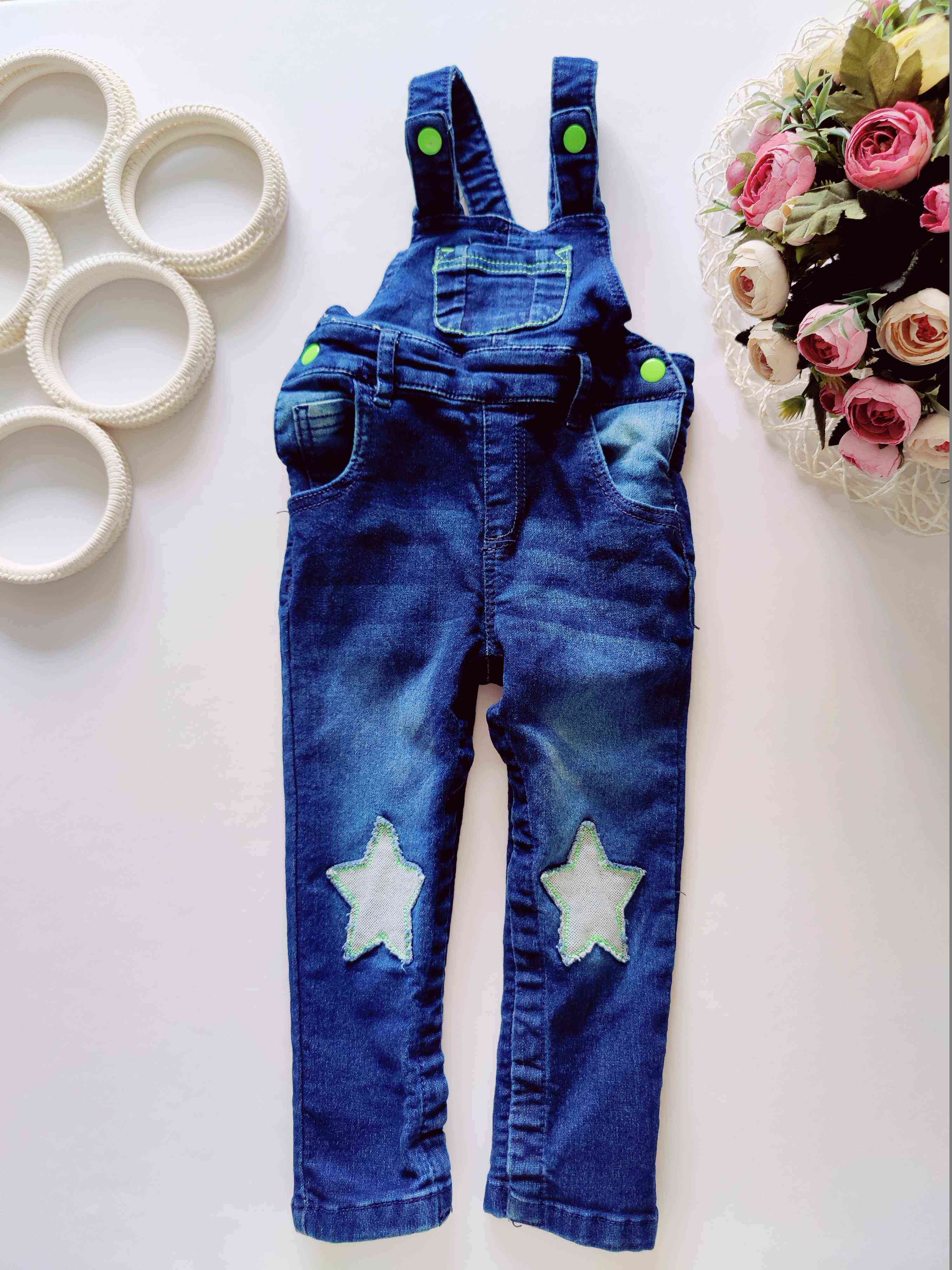 18\24 мес, рост 86,92 Мягкий джинсовый комбинезон
