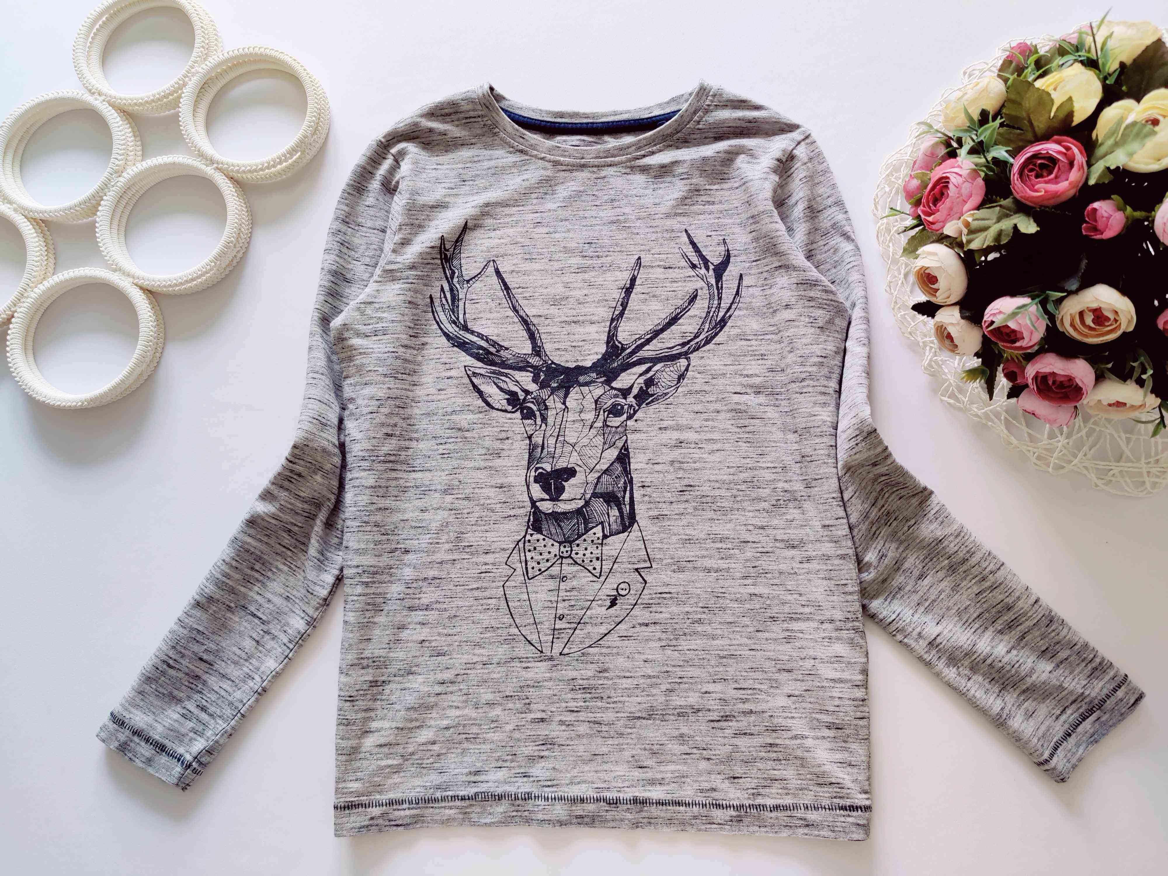 11 років, зріст 146 Лонгслів з оленем