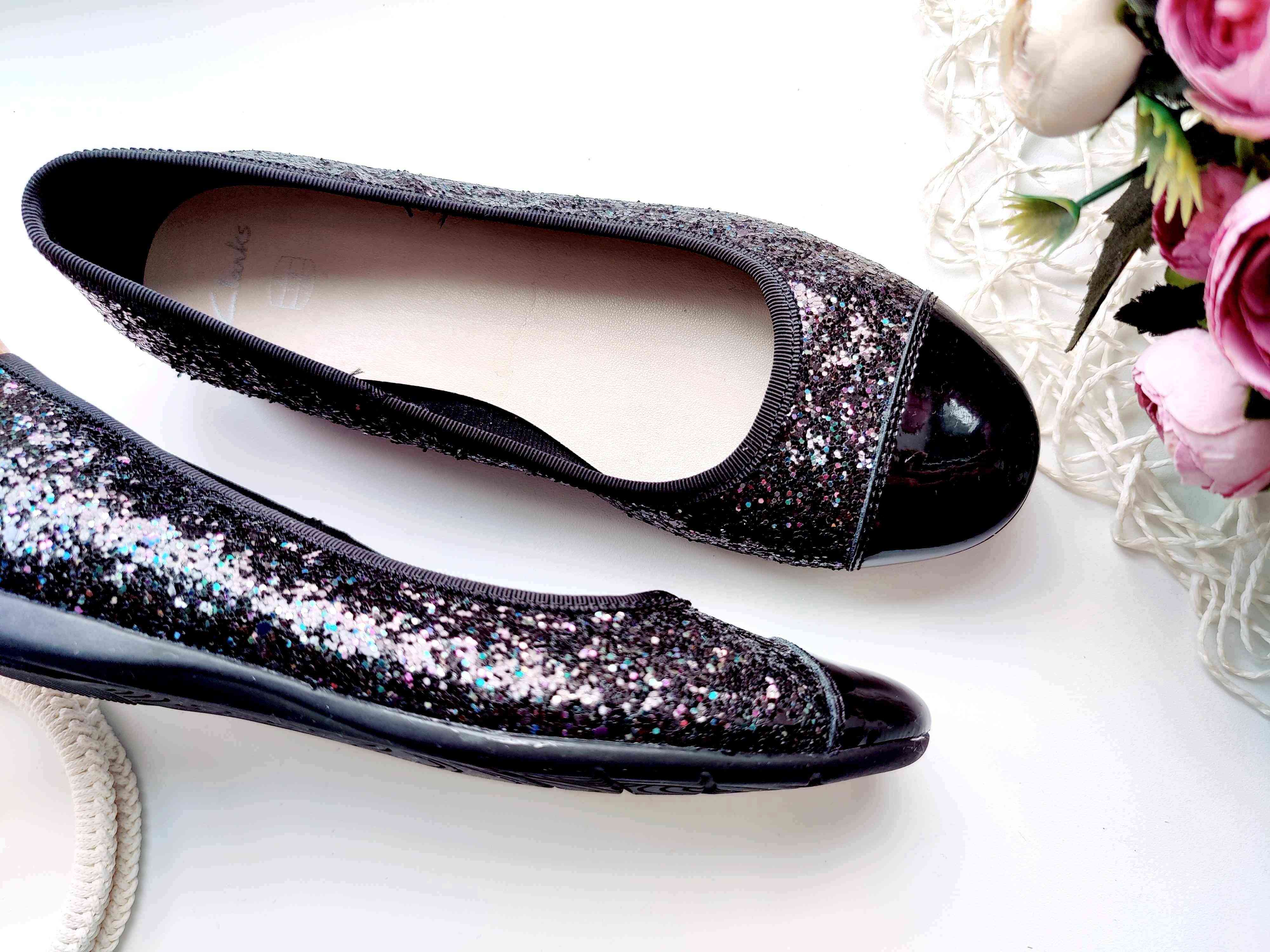 34 (22 см) Шкіряні блискучі дитячі туфлі-балетки