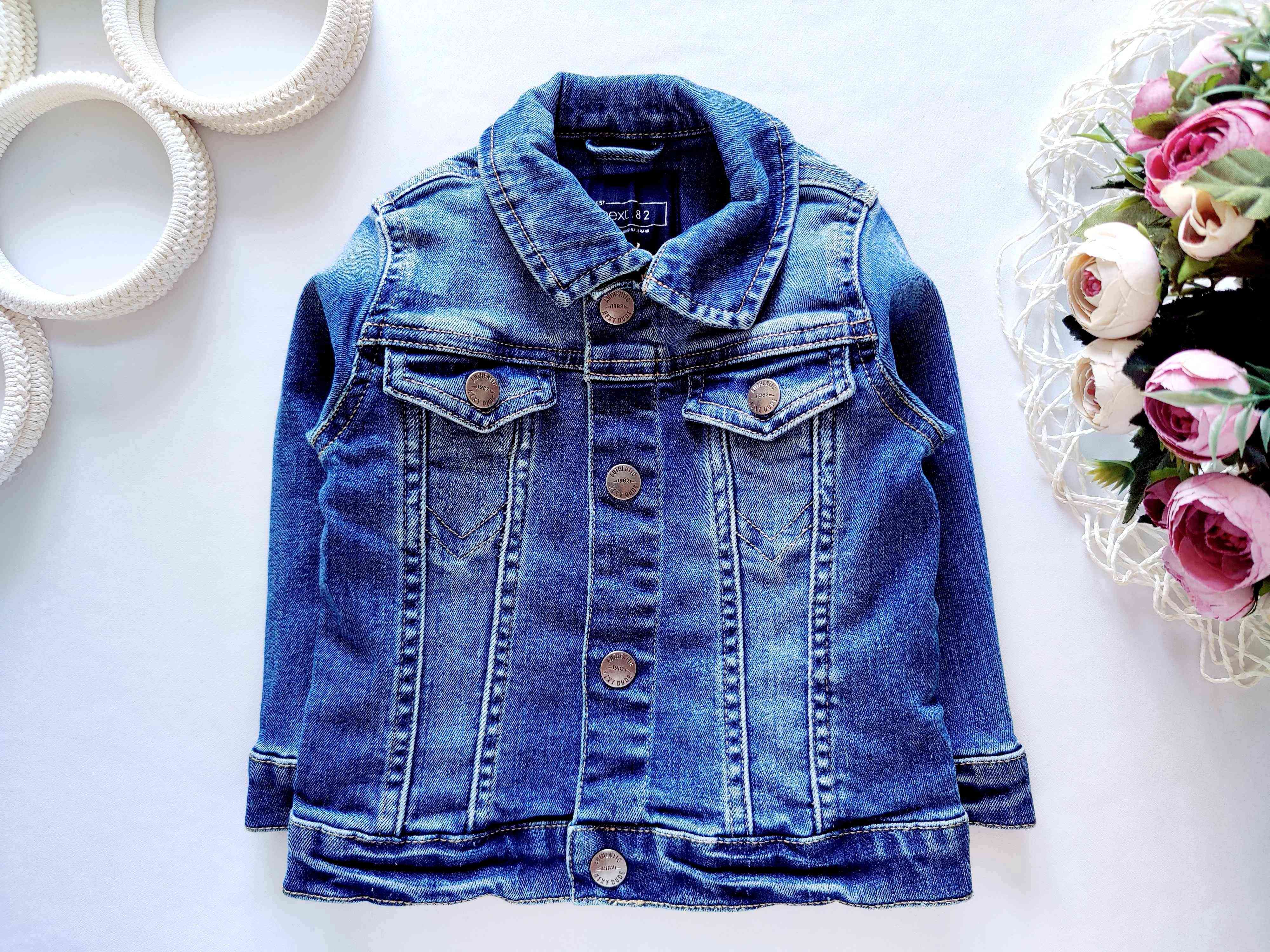 9,12 мес, рост 80 Стрейчевая джинсовка