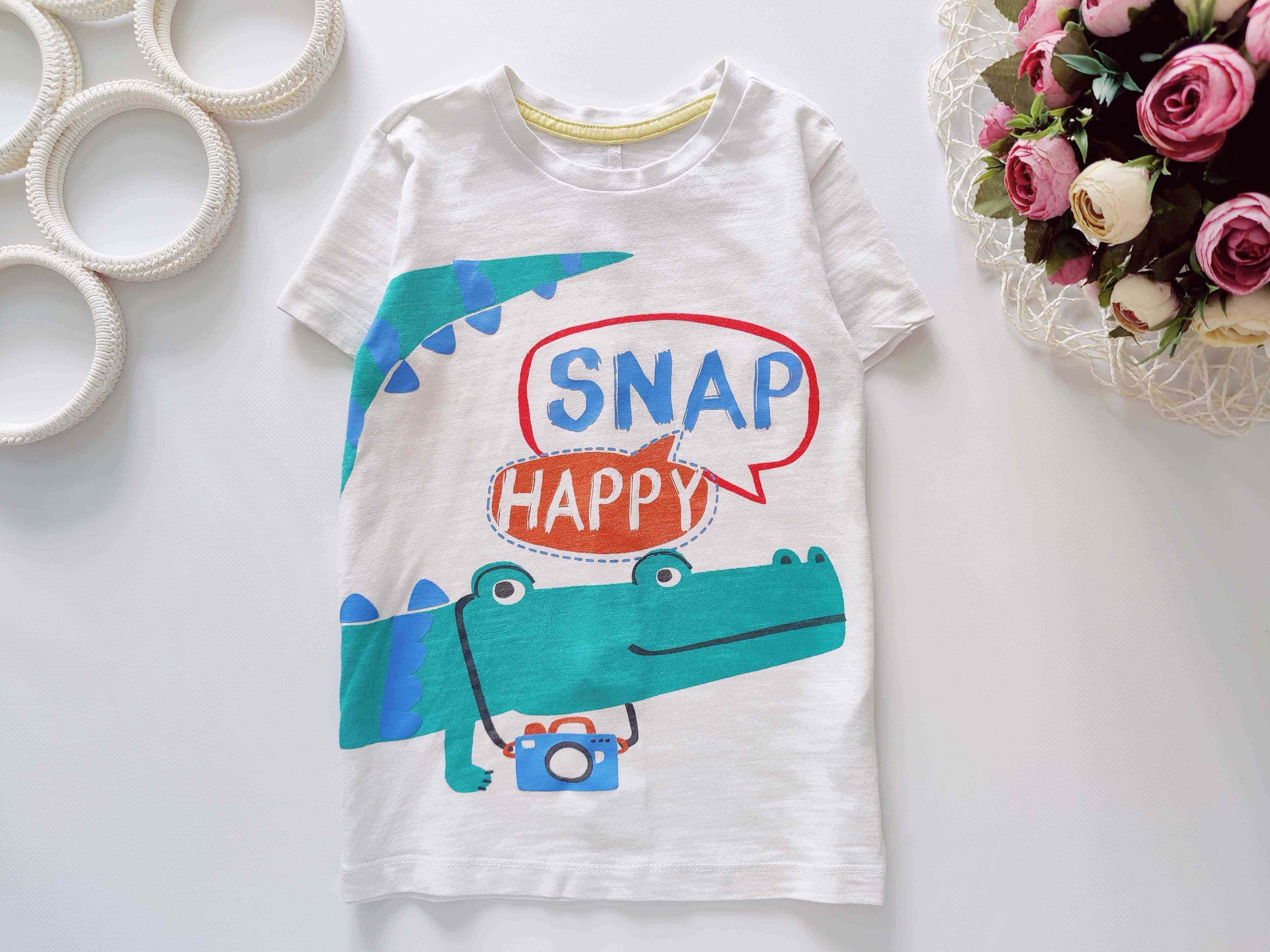 4,5 лет, рост 104,110 Футболка с крокодилом