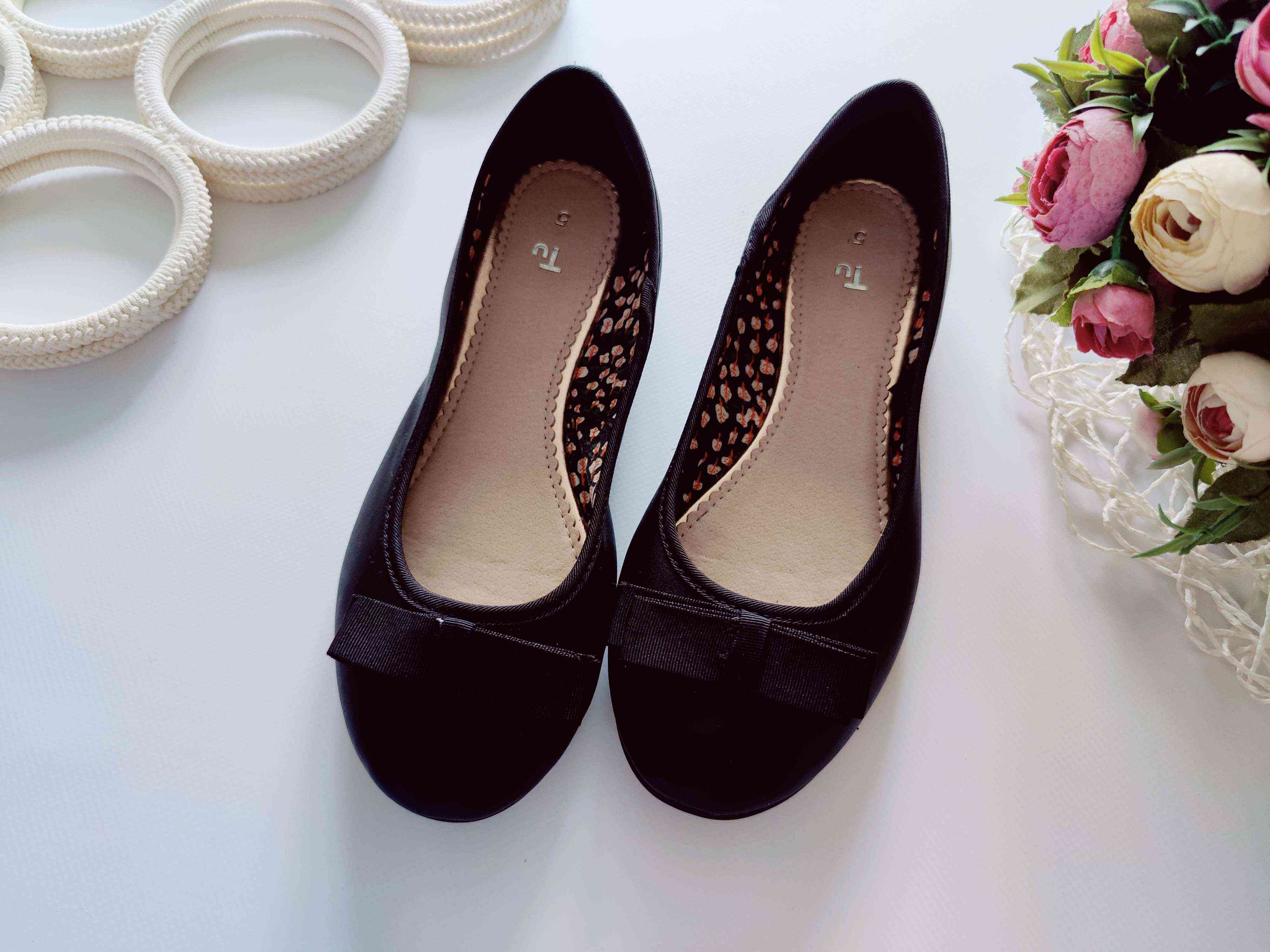 37-38 (24 см) Черные туфли- балетки