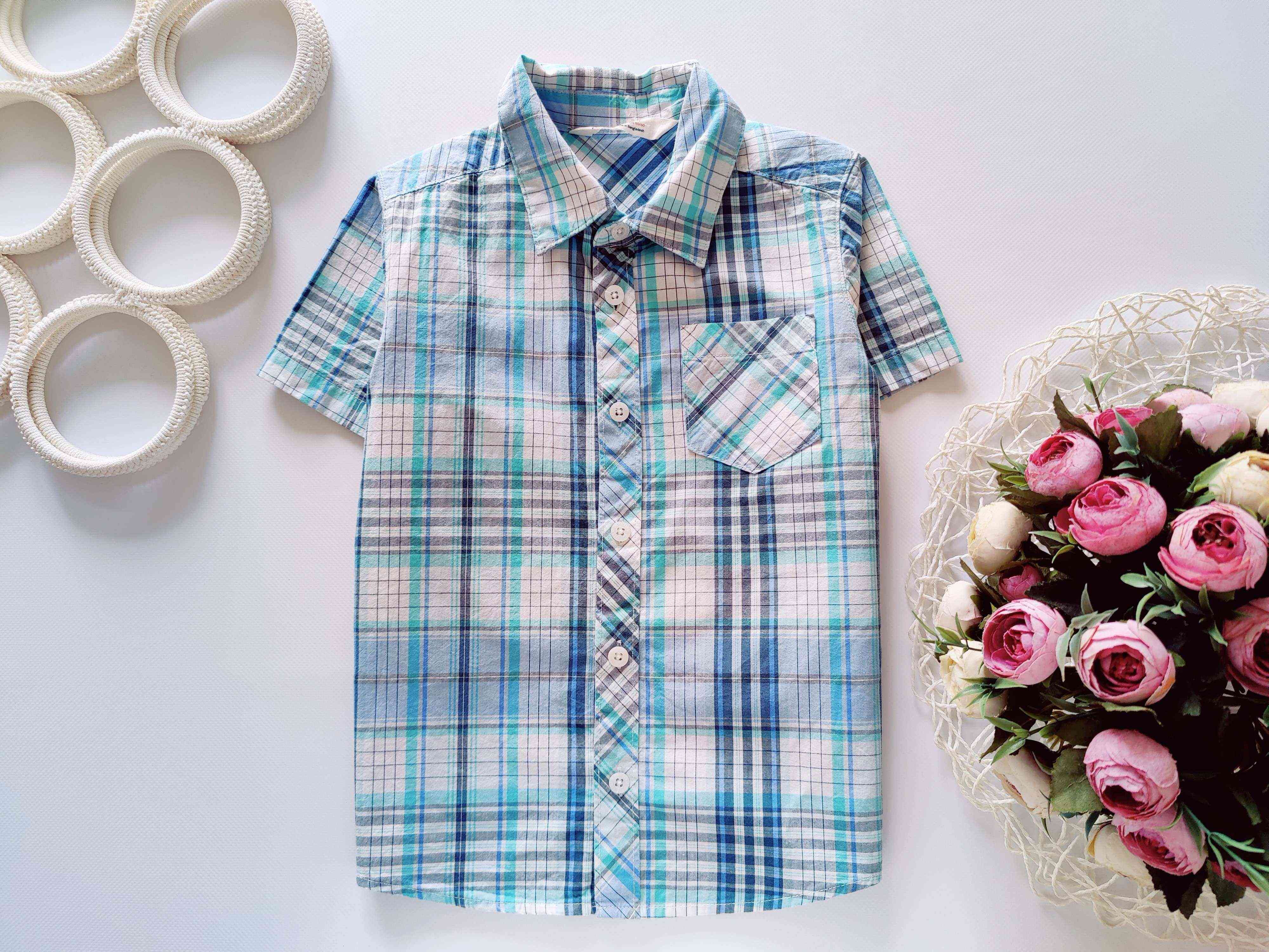 4,5 лет, рост 110 Рубашка в клетку